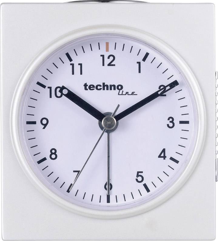 Réveil à quartz modèle Q blanc argent blanc 76x85x46mm, sans 1x pile AA Mignon LR6