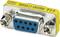 Connecteur DB9 avec embase bleue et deux vis de fixation, utilisé pour la communication série dans les dispositifs électroniques.