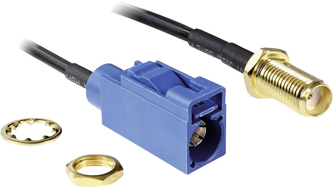 Rallonge pour antenne WiFi Delock 88581 [1x SMA femelle - 1x SMBA-(FAKRA) C femelle] noir-1