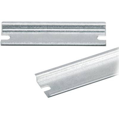 Un profilé métallique de forme rectangulaire avec des trous de vis à ses extrémités, utilisé pour la fixation ou comme rail dans les constructions.