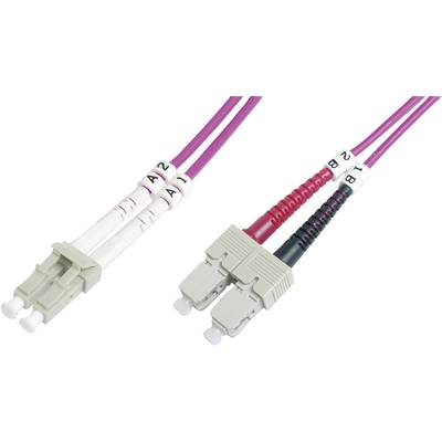 Câble de raccordement FO Digitus DK-2532-10-4 [1x LC mâle - 1x SC mâle] 50/125 µ Multimode OM4 10.00 m