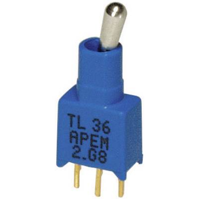 Interrupteur à levier 1 x On/On APEM TL36P005000 20 V DC/AC 0.02 A  à accrochage 1 pc(s)