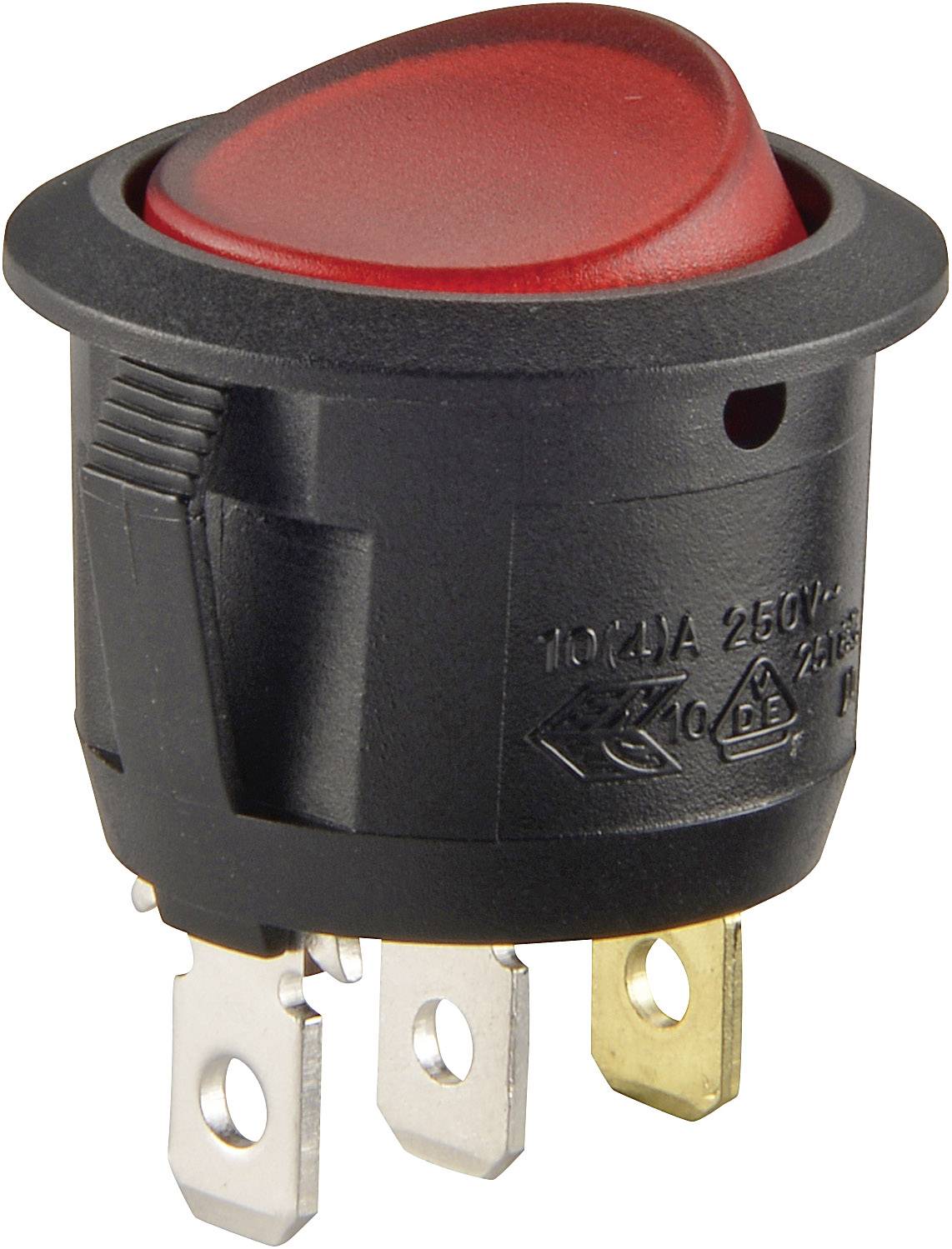 TRU COMPONENTS 700290 Interrupteur à bascule R13-112B B/R 230V 250 V/AC 6 A 1 x Off/On à accrochage 1 pc(s)