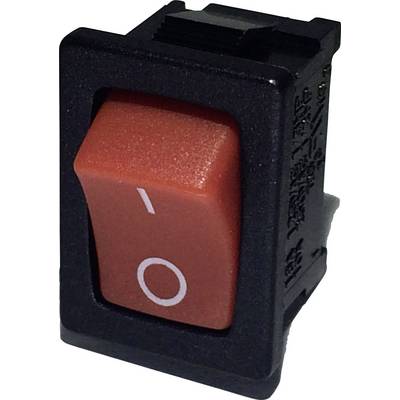 Un interrupteur à bascule rouge en position '0' (éteint) sur un boîtier noir, souvent utilisé pour les appareils électroniques.
