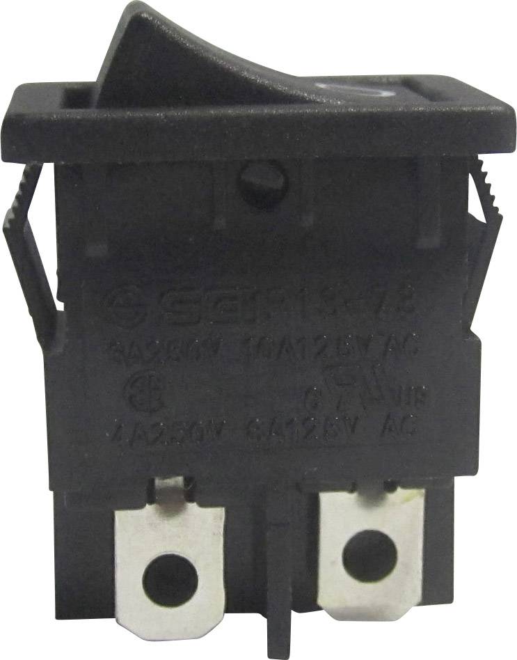 TRU COMPONENTS TC-R13-73A-02 Interrupteur à bascule 250 V/AC 6 A 2 x Off/On à accrochage 1 pc(s)