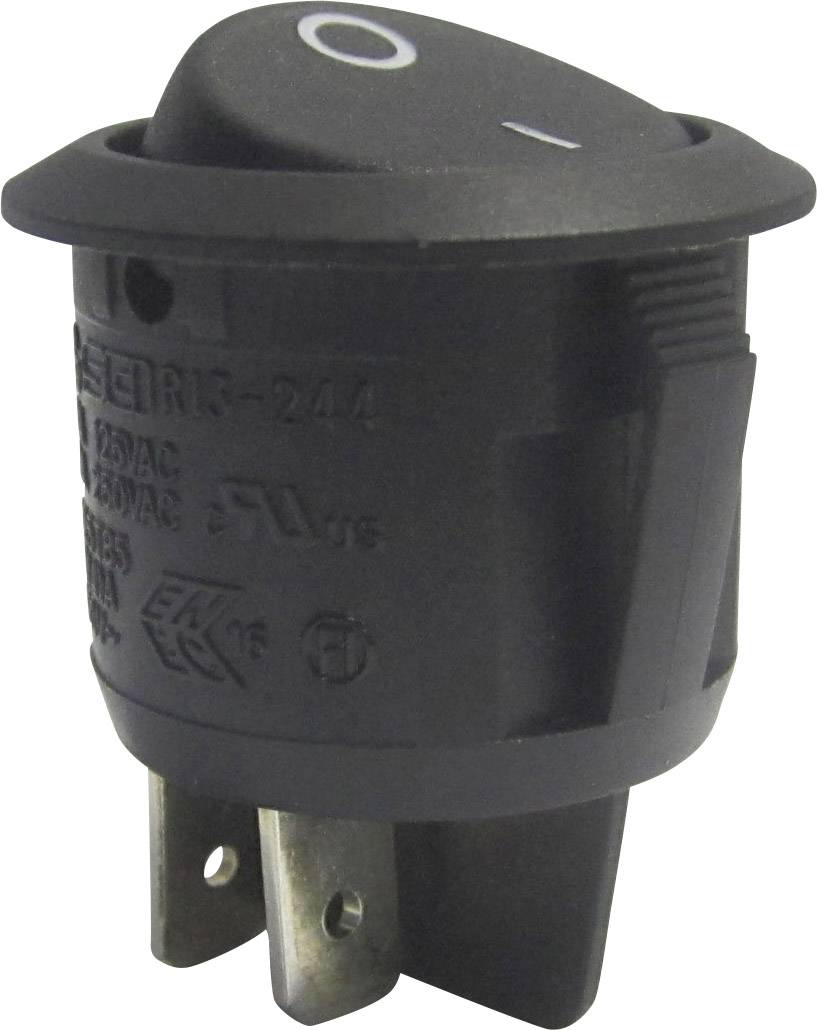 Interrupteur à bascule TRU COMPONENTS TC-R13-244A-02 BLACK 1587655 250 V/AC 10 A 2 x Off/On à accrochage 1 pc(s)