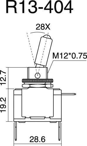 Interrupteur à levier pour l'automobile TRU COMPONENTS TC-R13-404-SQ GREEN 1587689 12 V/DC 20 A 1 x Off/On à accrochage -1