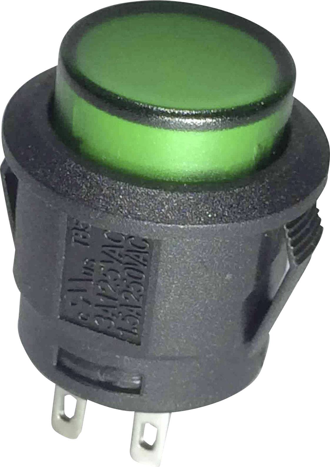 Bouton-poussoir TRU COMPONENTS TC-R13-527AL-02GN 1587763 250 V/AC 6 A 1 x Off/(On) à rappel 1 pc(s)