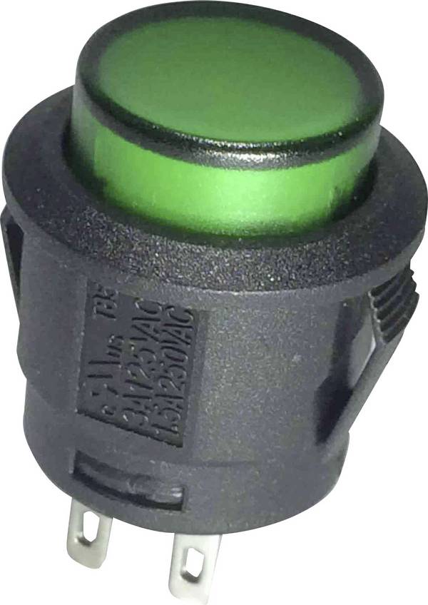 Bouton-poussoir TRU COMPONENTS TC-R13-527AL-02GN 1587763 250 V/AC 6 A 1 x Off/(On) à rappel 1 pc(s)