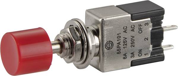 Interrupteur à pression TRU COMPONENTS TC-PA101A1RT 1587788 250 V/AC 3 A 1 x On/Off à accrochage 1 pc(s)