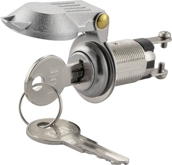 Commutateur à clé TRU COMPONENTS TC-K3-16A2-06 1587792 12 V/DC, 24 V/DC 10 A 1 x Off/On 1 x 90 °  1 pc(s)