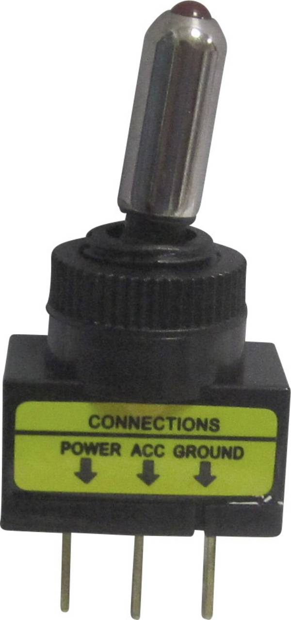 Interrupteur à levier pour l'automobile TRU COMPONENTS TC-R13-61L2 ILLUMINATED RED 1587806 12 V/DC 20 A 1 x Off/On à accrochage 1 pc(s)