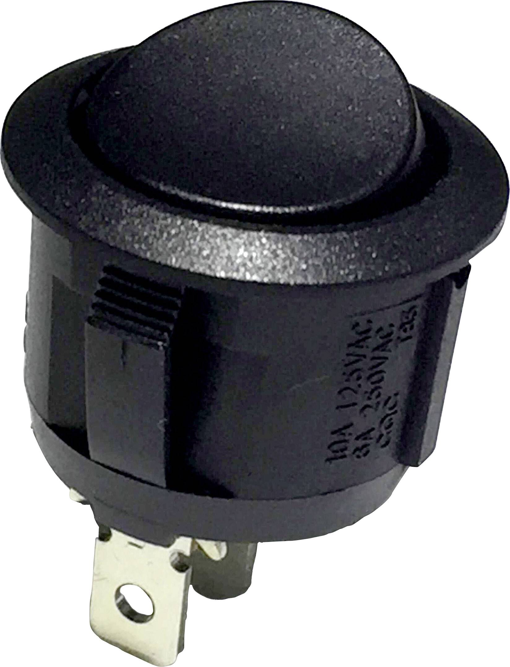 Interrupteur à bascule 250 V/AC 6 A 1 x On/(On) R13-112G B/B momentané 1 pcs.