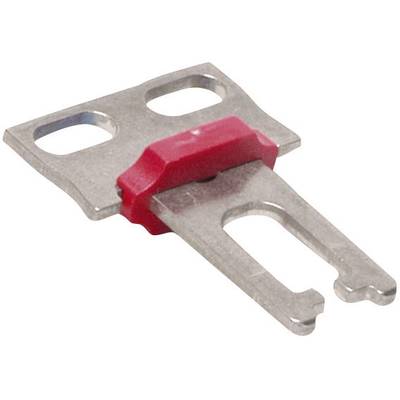 Outil métallique avec embout en plastique rouge, socle rectangulaire et extension à deux branches spéciale permettant une utilisation multiple.