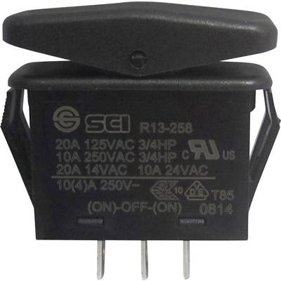Interrupteur à bascule TRU COMPONENTS TC-R13-258I 1587863 14 V/AC 21 A 1 x (On)/Off/(On) IP66 momentané/0/momentané 1 pc