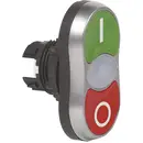 BACO BA223982 L61QB21 Bouton-poussoir à double touche collerette plastique, chromé vert, rouge 1 pc(s)