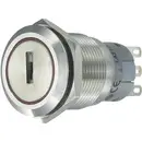 TRU COMPONENTS 701824 LAS1-AGQ-22Y/31 Interrupteur à clé anti vandalisme 250 V/AC 5 A 2 x On/Off/On 2 x 45 ° IP40 1 pc(s