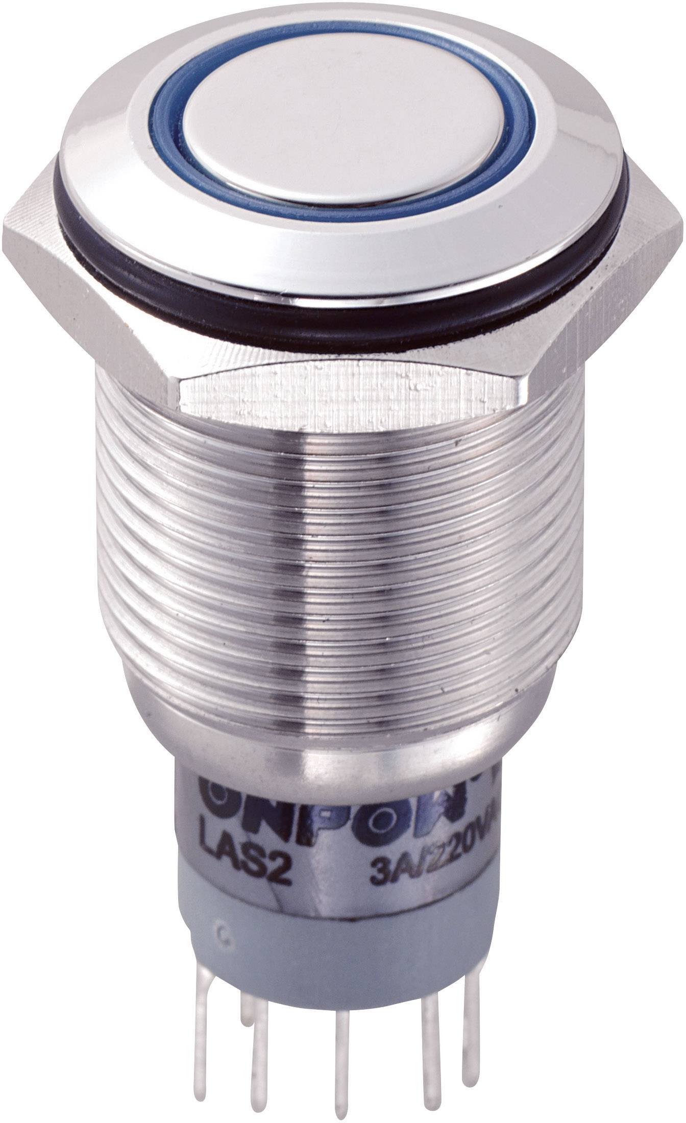 Interrupteur antivandalisme TRU COMPONENTS LAS2GQF-22ZE/B/12V/S/P 701896 250 V/AC 3 A 2 x On/On à accrochage 1 pc(s)