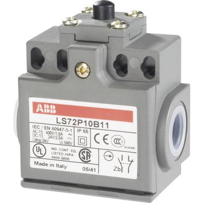 ABB 1SBV011010R1211 LS72P10B11 Interrupteur de fin de course 400 V/AC 1.8 A poussoir à rappel IP65 1 pc(s)-0