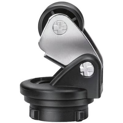Dispositif pivotant avec roulettes et vis, principalement en noir et argent. Fréquemment utilisé pour des meubles ou des applications techniques.