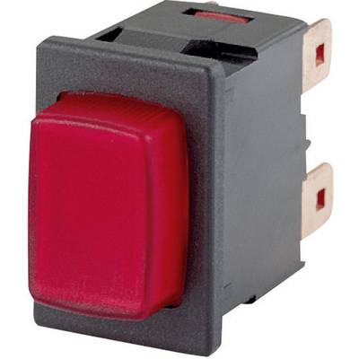 Marquardt 1686.1101 1686.1101 Interrupteur à pression 250 V/AC 16 A 1 x On/Off à accrochage rouge (L x l) 21 mm x 15 mm -0