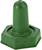 Un capuchon de protection en plastique vert avec une pointe arrondie et une base hexagonale, souvent utilisé pour les vis ou les boulons.