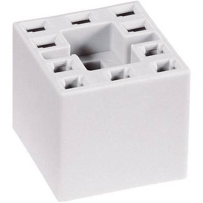Un socle blanc, cubique, à 9 broches, utilisé pour les composants électroniques et les circuits.