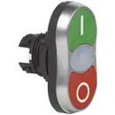 BACO BAL61QH21 L61QH21 Bouton-poussoir à double touche collerette plastique, chromé bouton vert, rouge 1 pc(s)