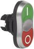 BACO BAL61QA21 L61QA21 Bouton-poussoir à double touche collerette plastique, chromé vert, rouge 1 pc(s)
