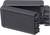 Boîtier en plastique noir rectangulaire avec couvercle ouvert. Plusieurs compartiments internes et supports sont visibles. Adapté pour les composants électroniques.