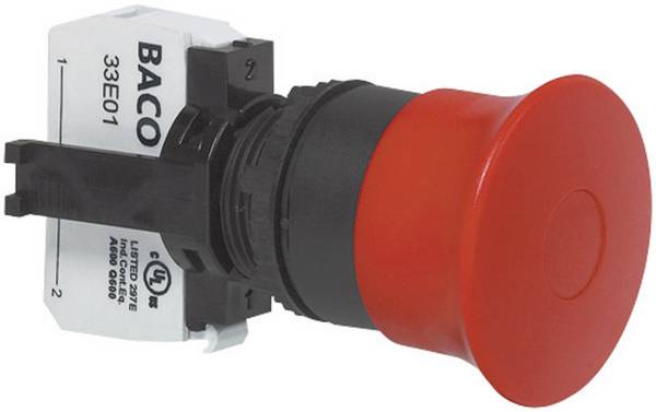 BACO L22DD01A Arrêt d'urgence collerette plastique, noir    IP69K 1 pc(s)