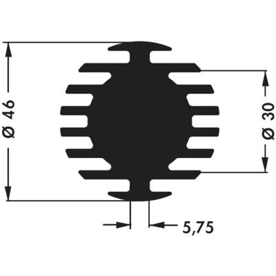 Dissipateur pour LED Fischer Elektronik SK 598 20 SA 10021849  3.75 K/W (Ø x H) 46 mm x 20 mm 1 pc(s)