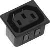 Connectique pour appareils réfrigérants série (connecteur réseau) 42R K & B 43R033121150 embase femelle, verticale Nombre total de pôles: 2 + PE 10 A noir 1 pc(s)