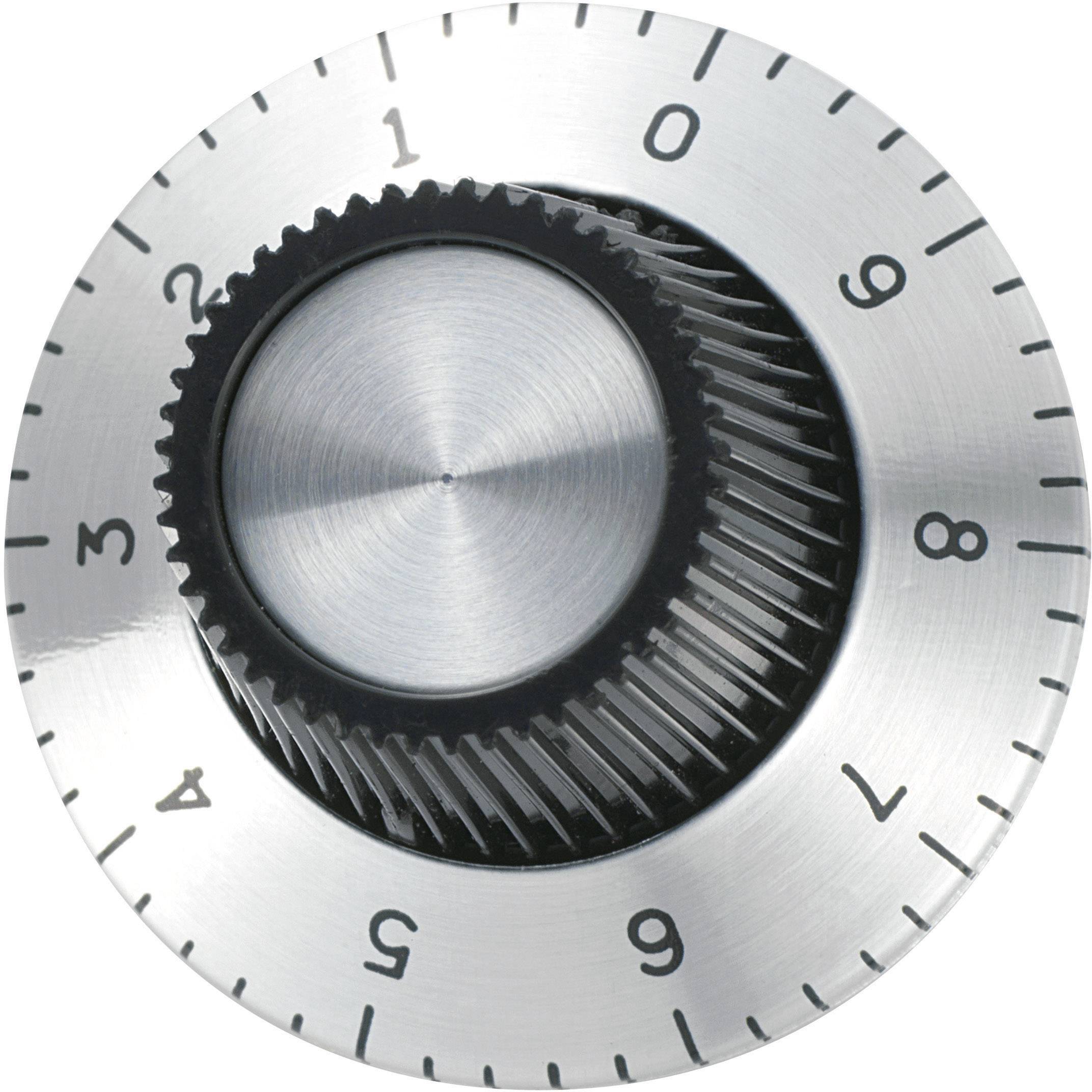 Bouton tournant de cadenas à combinaison avec des chiffres de 0 à 9. La surface cannelée facilite la rotation.