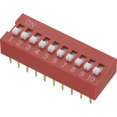 Interrupteur DIP Nombre de pôles 10 standard TRU COMPONENTS DS-10 1 pc(s)-0