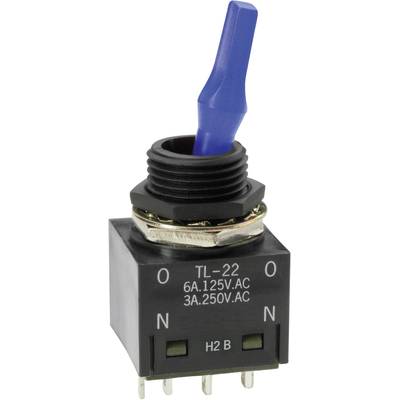 Interrupteur à levier 2 x On/On NKK Switches TL22DNAW016G 250 V/AC 3 A  à accrochage 1 pc(s)