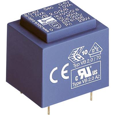 Block VB 0,35/2/6 Transformateur pour circuits imprimés 1 x 230 V 2 x 6 V/AC 0.35 VA 58 mA 