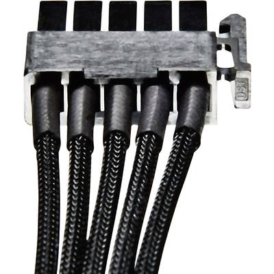 Un connecteur de câble à cinq broches avec gaine tressée noire, adapté pour le raccordement de composants informatiques.