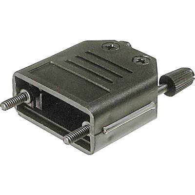 Un adaptateur plat noir avec plusieurs broches métalliques et une molette de réglage sur le côté.