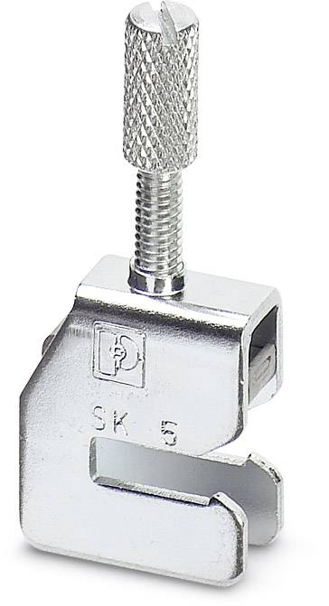 Pince métallique avec vis, pour fixation sur un bord ou une table, adaptée à l'usage industriel.