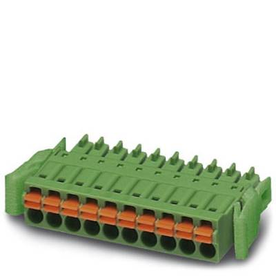Connecteur électrique vert avec dix emplacements, adapté aux applications de câblage ou d'installations électriques.