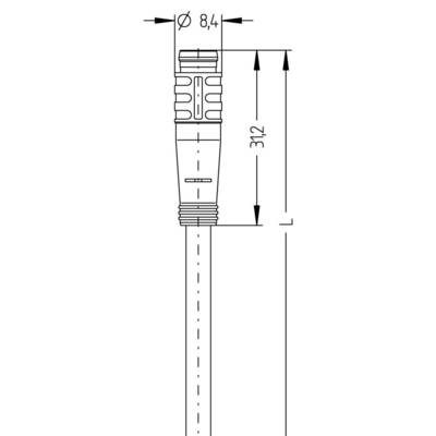 Dessin technique d'un connecteur avec les dimensions 'Ø 8,4' et '31,2'. Présente les détails et la forme du connecteur.