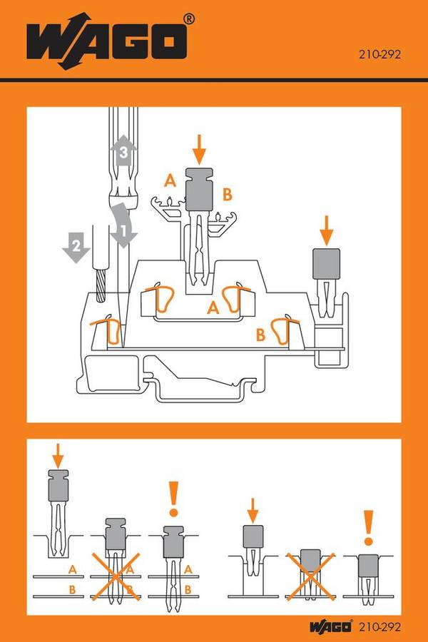 Autocollant avec illustration de la manipulation WAGO 210-292 100 pc(s)