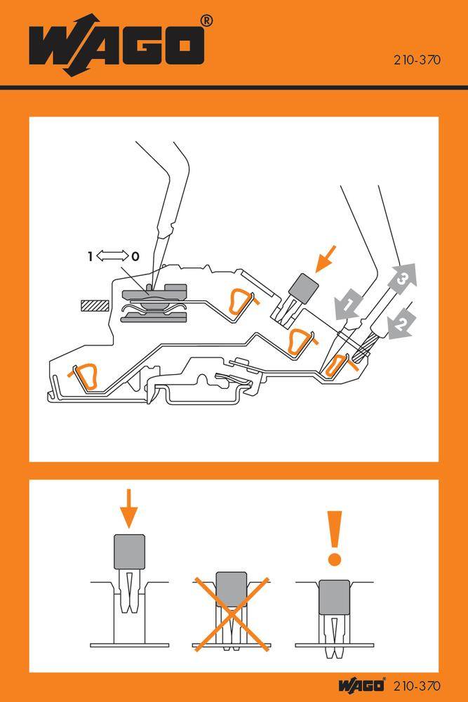 Autocollant avec illustration de la manipulation WAGO 210-370 100 pc(s)