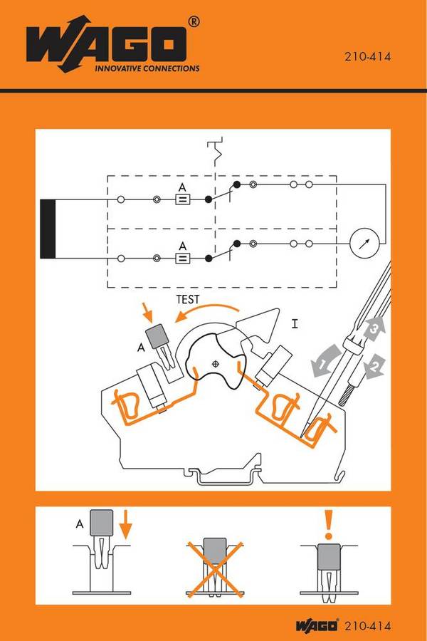 Autocollant avec illustration de la manipulation WAGO 210-414 100 pc(s)