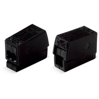 Deux connecteurs noirs de forme rectangulaire avec une texture distincte. Ils sont adaptés pour une connexion électrique et sont disposés côte à côte.