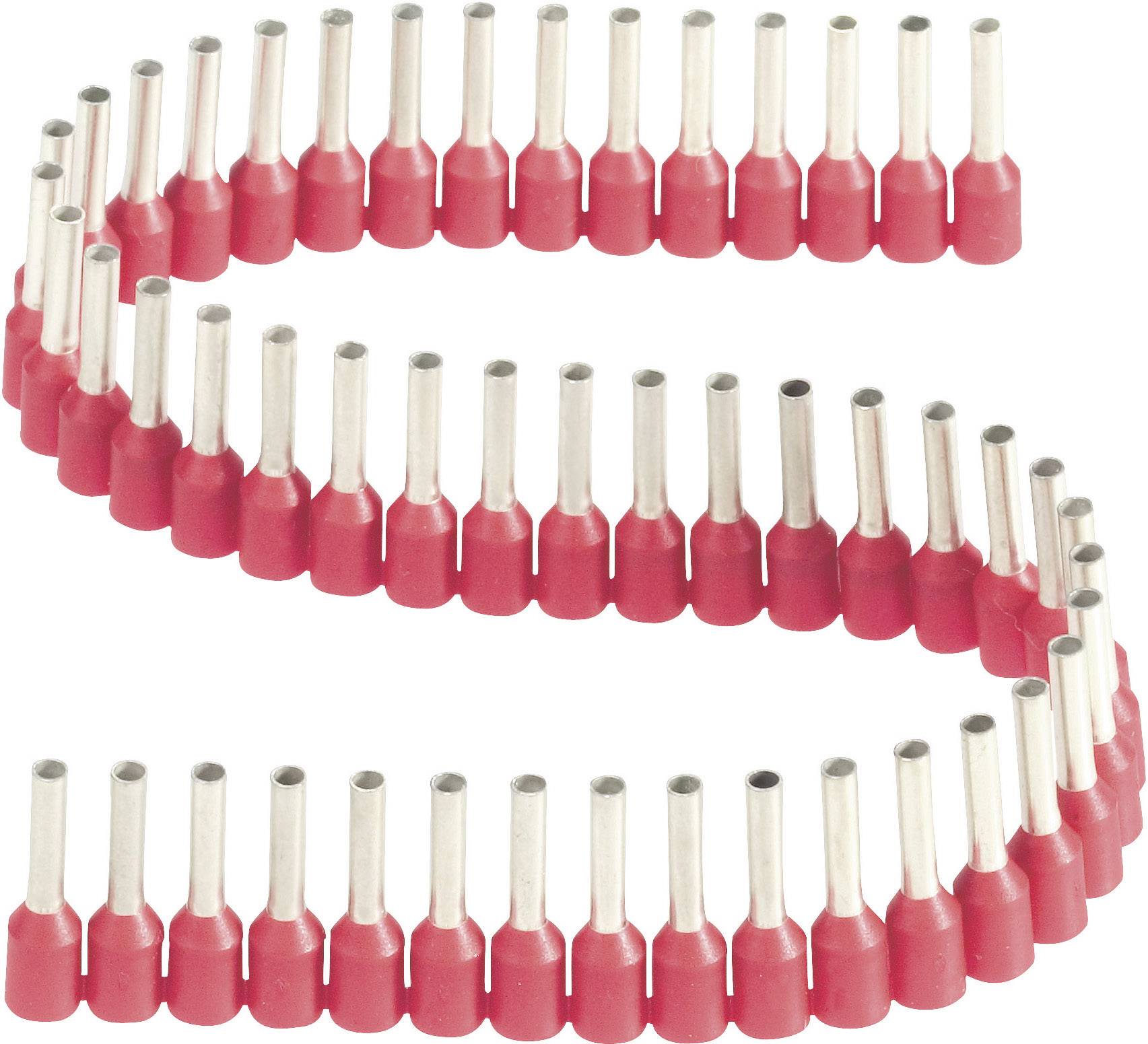 Cosses de câble rouges, disposées en forme de S, sur un fond blanc. Principalement utilisées pour les connexions électriques.