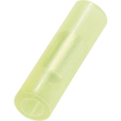 Un objet cylindrique transparent, probablement un tube en plastique, sur un fond blanc.