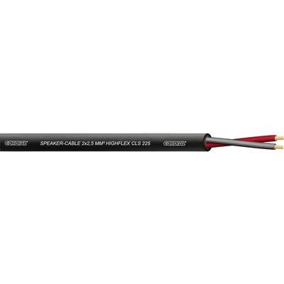 Cordial CLS 225 Black 100-GY Câble haut-parleur  2 x 2.50 mm² gris Marchandise vendue au mètre