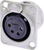 XLR embase femelle, contacts droits Neutrik NC4FD-L-1 Nombre de pôles: 4 argent 1 pc(s)